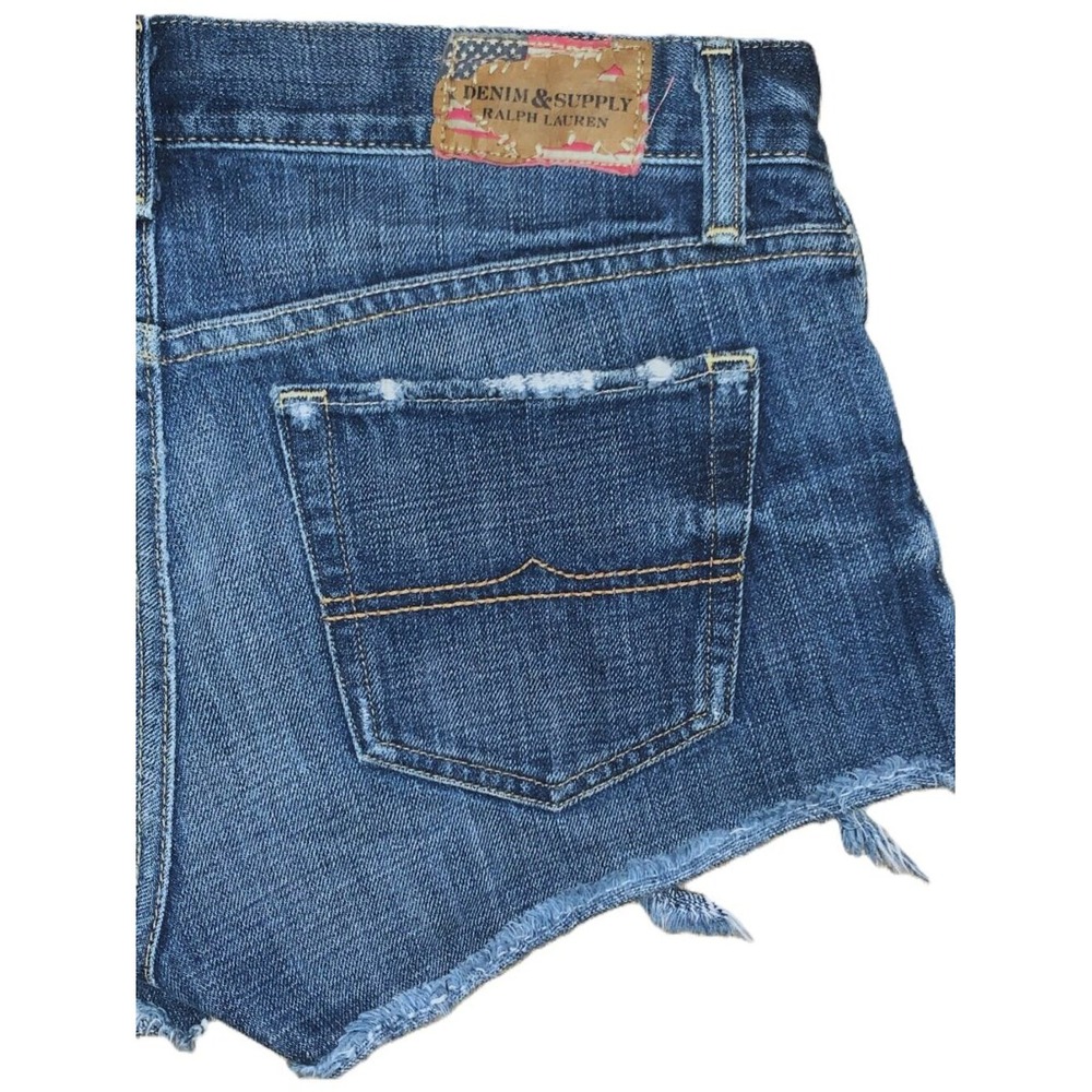 RALPH LAUREN Distressed Floral Patchwork Jean Shorts Denim Supply Boyfriend 27w - Picture 10 of 14